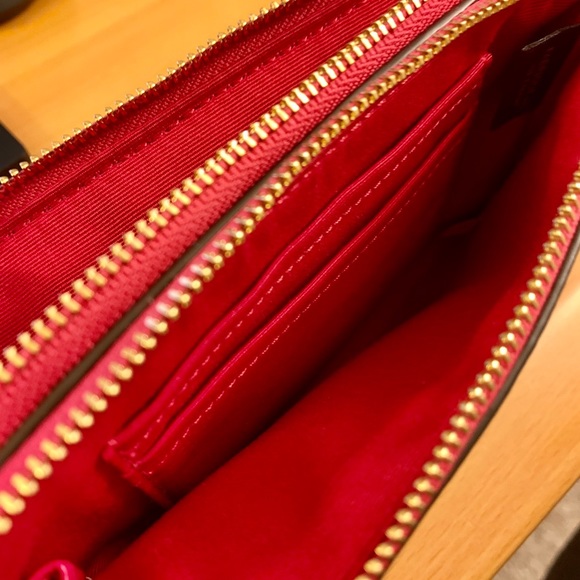 Coach Red Double Zip Wristlet - Picture 4 of 8